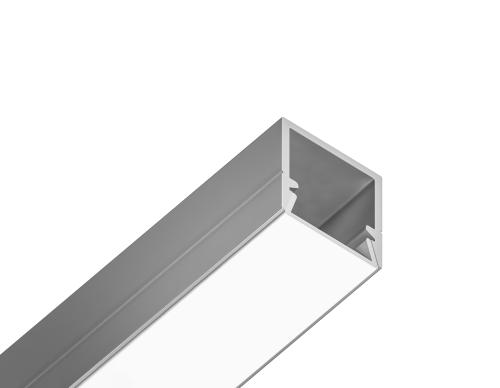 Алюминиевый профиль накладной 10х10*2000мм для светодиодной ленты до 8мм GP1650AL серебро