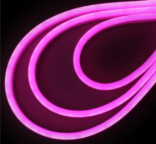 Гибкий неон сеч 6x12мм 9.6Вт IP67 розовый General 12V  ПВХ+силикон 50 м