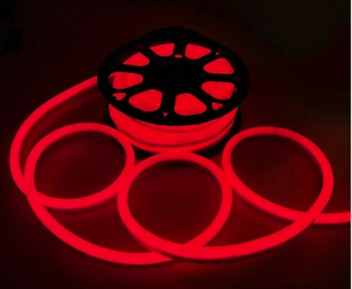 Гибкий неон сеч 6x12мм 9.6Вт IP67 красный General 12V кат. 50м силикон+ПВХ