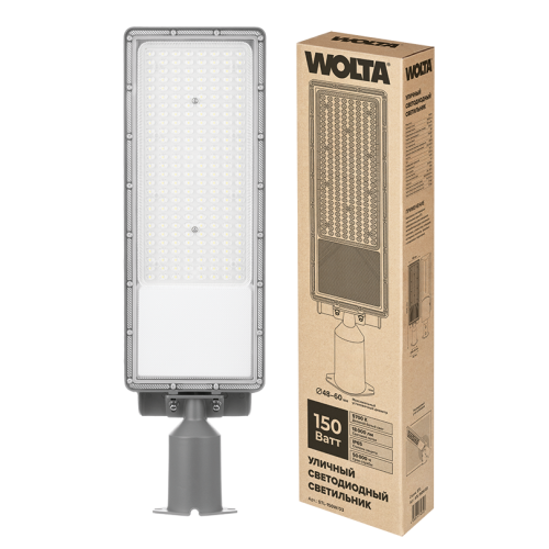Уличный светильник WOLTA STL-150W/03 150Вт 5700К IP65 18000лм с поворотным кронштейном серый 565х69х165мм