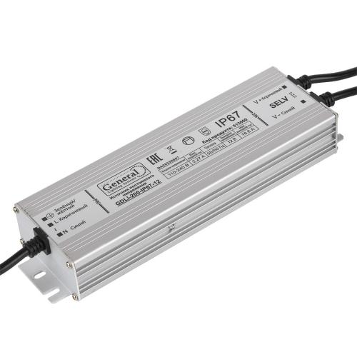 Блок питания GDLI-200-IP67-12 200Вт-12В IP67 252х72х45, General