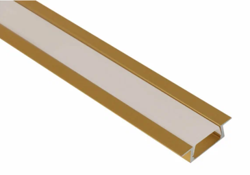 Профиль алюм. SP251GD встраиваемый, комплект с экраном и аксесс.22х6х2000мм,(2 метра) Золото ПВЗ-6