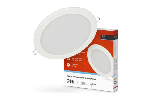 Панель светодиодная встраиваемая круглая RLP 24Вт 230В 4000К 1440Лм 300мм белая IP40 IN HOME