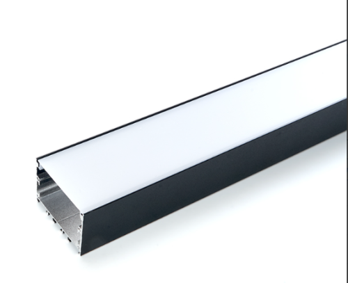 Профиль алюминиевый CAB257 комплект с экраном, 2 загл., 4 креп. 2м, 2000x50х35 черный, Feron