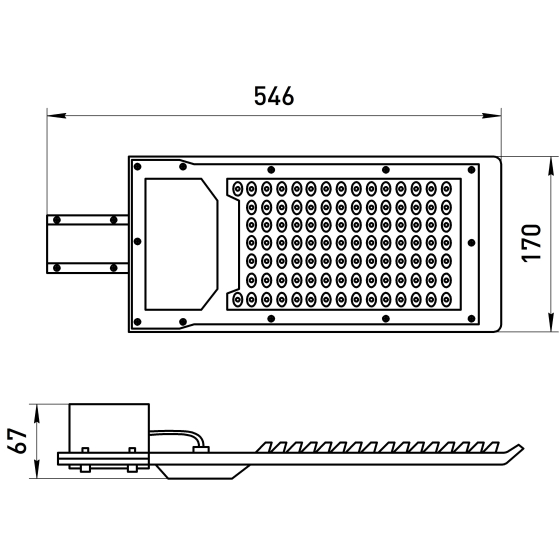 Светильник уличный светодиодный ДКУ 150Вт 5000K 15000Лм КСС Ш-с DOB-SMD 60/48мм SPP-503-0-50K-150 