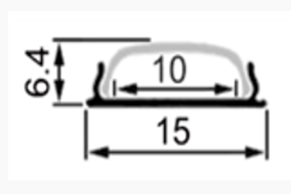 Профиль алюминиевый SP259 накладной гибкий, комплект с экраном 15х2000мм (2 метра) 2з, 4кр