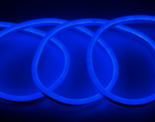 Гибкий неон сеч 6x12мм 9.6Вт IP67 синий General 12V  ПВХ+силикон  катушка 50 м