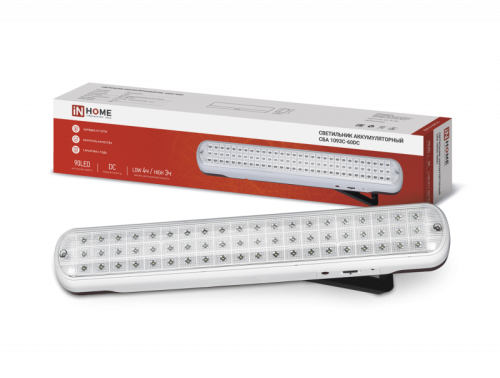 Светильник светодиодный аварийный СБА 1093С-90DC 90LED Li-ion DC IN HOME, 4690612032078