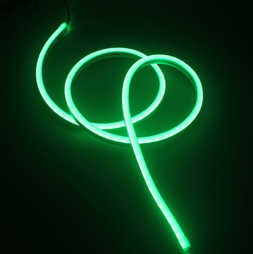 Светодиодный гибкий неон 9,6Вт 12В 6х12мм, силикон+ПВХ, Зеленый, SP (кратность 1см)