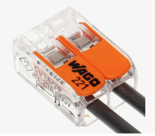 Клеммная колодка с рычагом 221-412, 2х(0,2-4мм2) (уп.100шт, цена за 1шт) WAGO