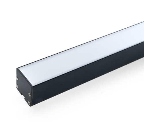 Профиль алюминиевый CAB256 комплект с экраном, 2 загл., 4 креп. 2м, 2000x35х35 черный, Feron