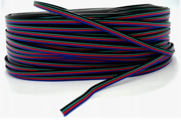 Провод (плоский шлейф) 4х0.35мм для лент RGB (1м)