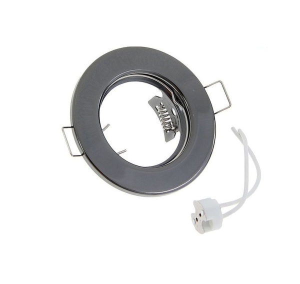 Светильник встраиваемый Ecola MR16 GU5.3 DL90 плоский черный хром 30×80мм