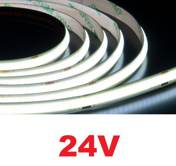 Ecola лента светодиодная равномерного свечения 24V 14.4W/м COB IP20 330led/m 4200К (цена за 1м)