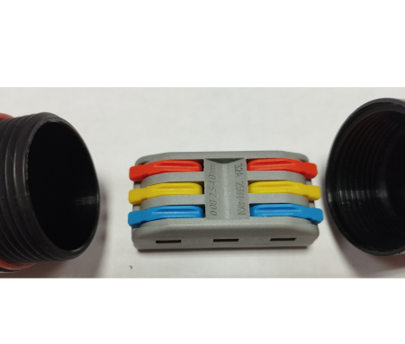 Муфта соединительная коннектор для проводов CDF-200/3, 3-конт. с СМК-222-2413., водонепрониц. IP68