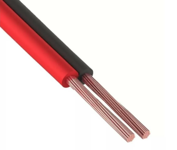 Кабель акустический 2х0.25 черно-красный бухта 100 м жила-сталь+медь (цена за 1м.)