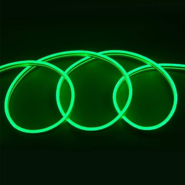 Неон гибкий ПВХ 12V 9.6W/m IP67  зеленый сеч 6х12 (крат. резки 2,5см)