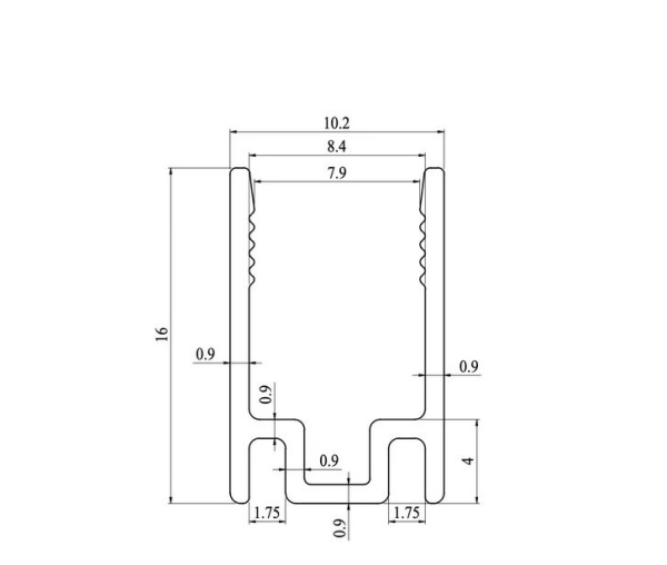 Профиль алюминиевый для гибкого неона не анодированный сеч 8х13 и 8х16