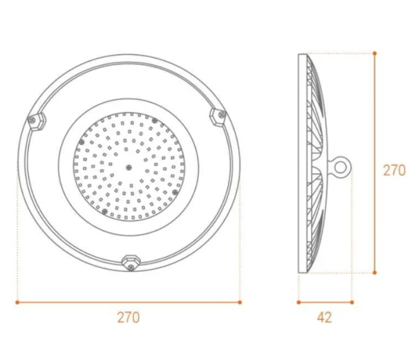Светильник светодиодный промышленный WOLTA UFO-100W/01 100Вт 5700K IP65 10000лм 270х270х42мм
