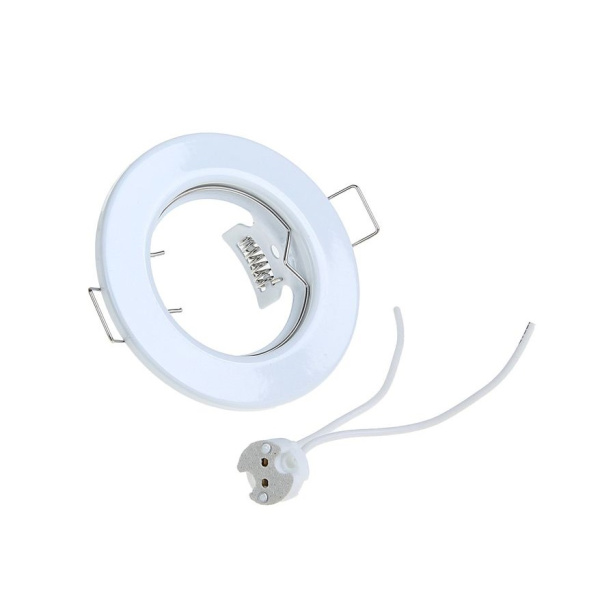 Светильник Ecola MR16 GU5.3 плоский белый 30×80 мм