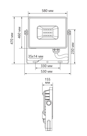 Светодиодный прожектор FERON 2835 SMD 500W 6400K IP65 AC175-265V/50Hz, черный, LL-928 41157