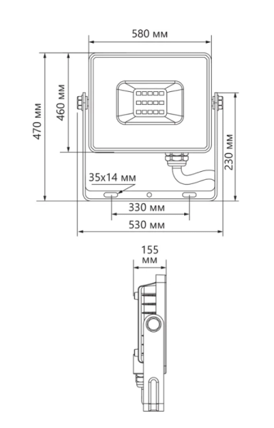Светодиодный прожектор FERON 2835 SMD 500W 6400K IP65 AC175-265V/50Hz, черный, LL-928 41157