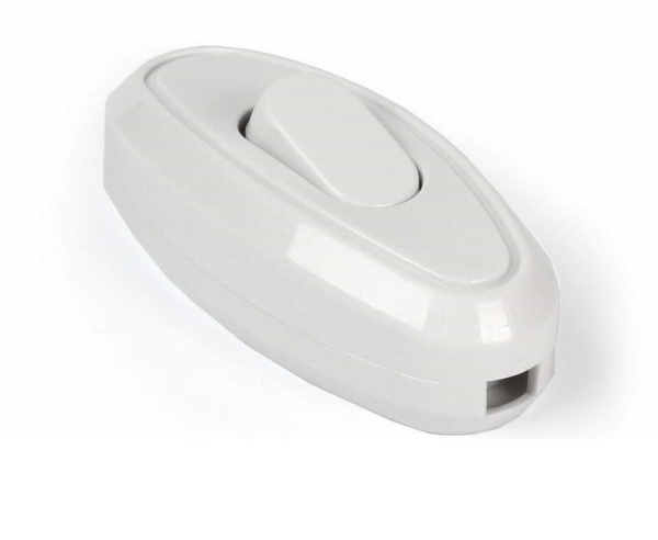 TDM выключатель на шнур белый 6А 250В