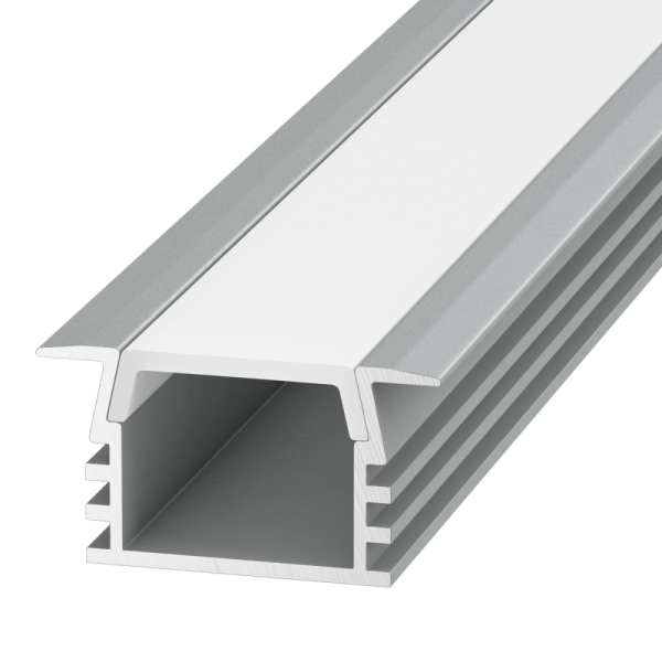 Комплект профиль ПВ-12 2000х22х12мм алюминиевый врезной с экраном, заглушки