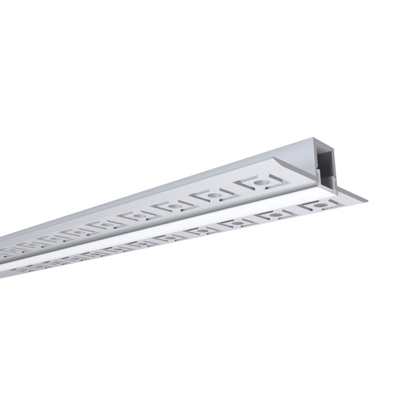 Профиль алюминиевый под шпаклевку 2500х53х13мм для Led ленты шир. до 9мм, +экран, заглушки 08-47