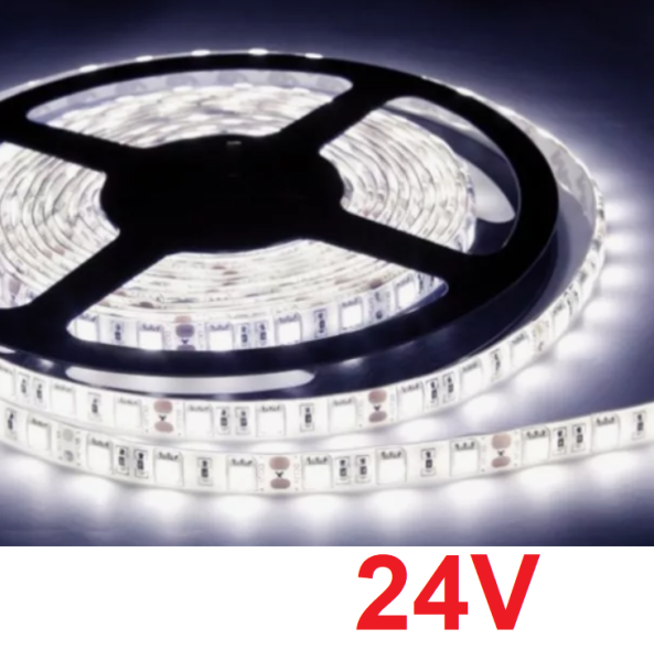 Светодиодная лента герметичная Ecola 24V 14.4W/m 60Led/m IP65 6000K 1080Lm/m PROSMD5050 P5DD14ESB (цена за 1м)