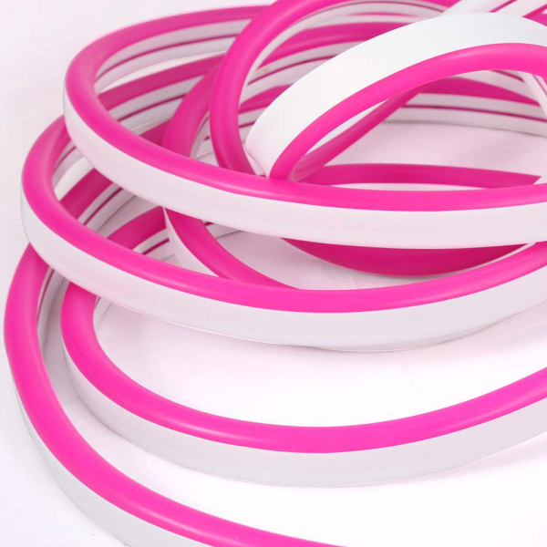 Неон св/д гибкий 12V 9.6W/m IP67 сеч.8х13, 100% силикон, кратн. реза 1см, розовый