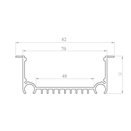 Профиль алюминиевый врезной СПВ-70-8232 (цена за 1 метр)