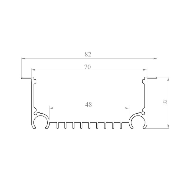 Профиль алюминиевый врезной СПВ-70-8232 (цена за 1 метр)