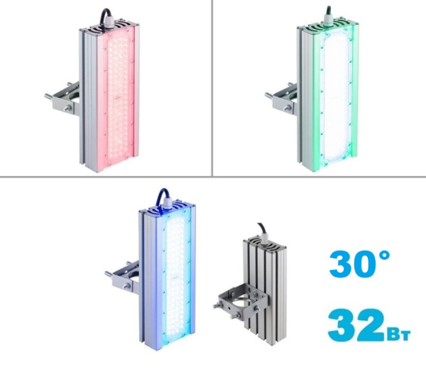 Светодиодный светильник Архитектура VRN-AR30-32-A*K67-U 32Вт 30° красный / синий / зеленый в ассортименте