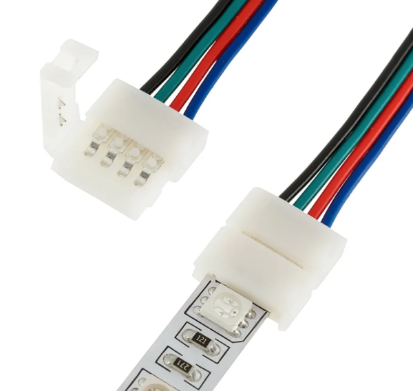 Коннектор для светодиодной ленты RGB 5050 10мм 4-конт. провод 15 см