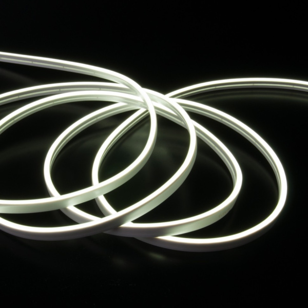 Неон св/д гибкий 12V 9.6W/m IP67 сеч.8х13, 100% силикон, кратн. реза 1см, холодный белый