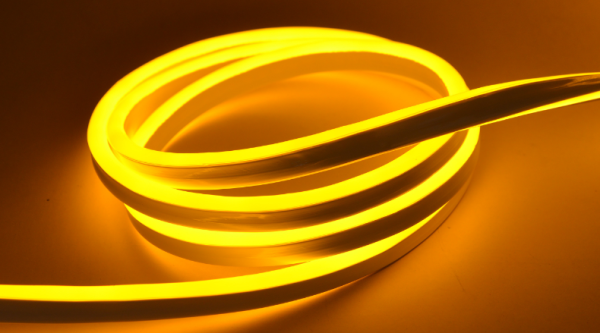 Неон гибкий ПВХ 12V 9.6W/m IP67 желтый сеч 6х12 (крат. резки 2,5см)