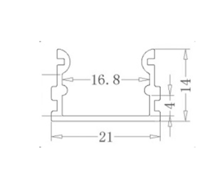 Профиль алюминиевый SP265 накладной, компл.с экраном и аксес.21х21х2000мм, с экраном SP265