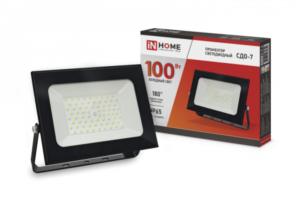 Светодиодный прожектор СДО-7-100 6500К IP65 InHome 100Вт