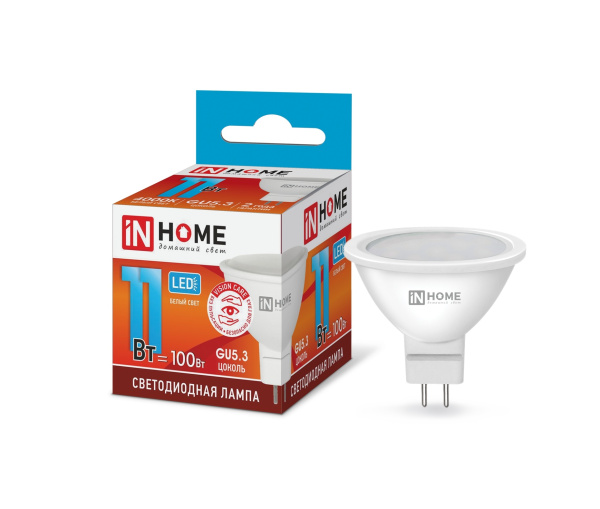 Лампа светодиодная LED-JCDR-VC 11Вт 230В GU5.3 3000К / 4000К / 6500К 990Лм IN HOME