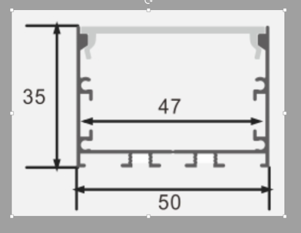 Комплект профиль алюм. накладной /подвесной СПН-5035 с экраном