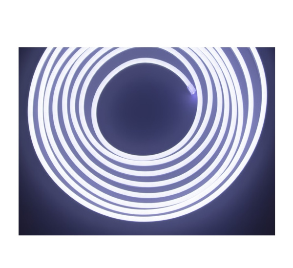 Неон гибкий ПВХ 12V 9.6W/m IP67 6500K холодный белый сеч 6х12 (кратность резки 2,5см)