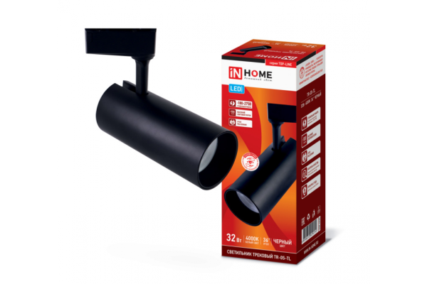 Светильник трековый светодиодный TR-05-TL 32Вт 4000К 3200Лм IP40 36 градусов черный IN HOME