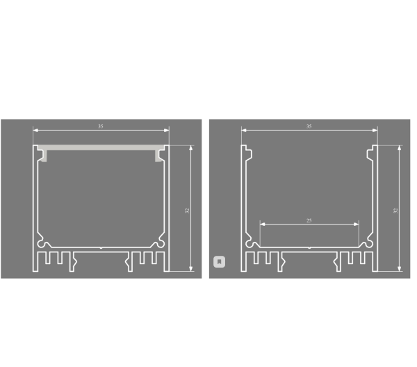 Профиль алюминиевый накладной СПС-3532 для скрытого монтажа (цена за 1 метр)