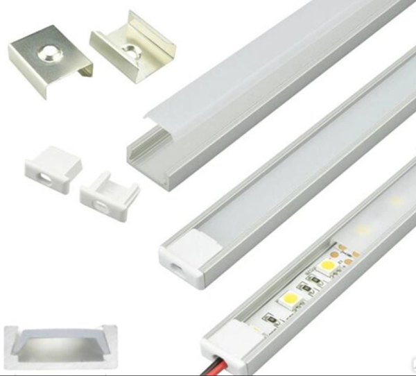 Комплект ПН-7 2000х16x7мм: профиль алюм. накладной, экран матовый, заглушки, крепежи General