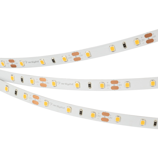 Светодиодная лента RT-A60-8mm 12V Warm 3000 (4.8 W/m, IP20, 2835, 5m) (Arlight, Открытый)