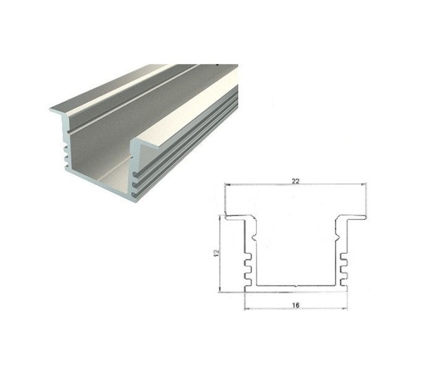 Профиль алюминиевый врезной ПВ-12 (цена за 1 метр)