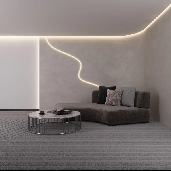 Светодиодная лента герметичная AURORA-PS-A120-12x6mm 24V Amber (10 W/m, IP65, 2835, 5m) (Arlight, Силикон)